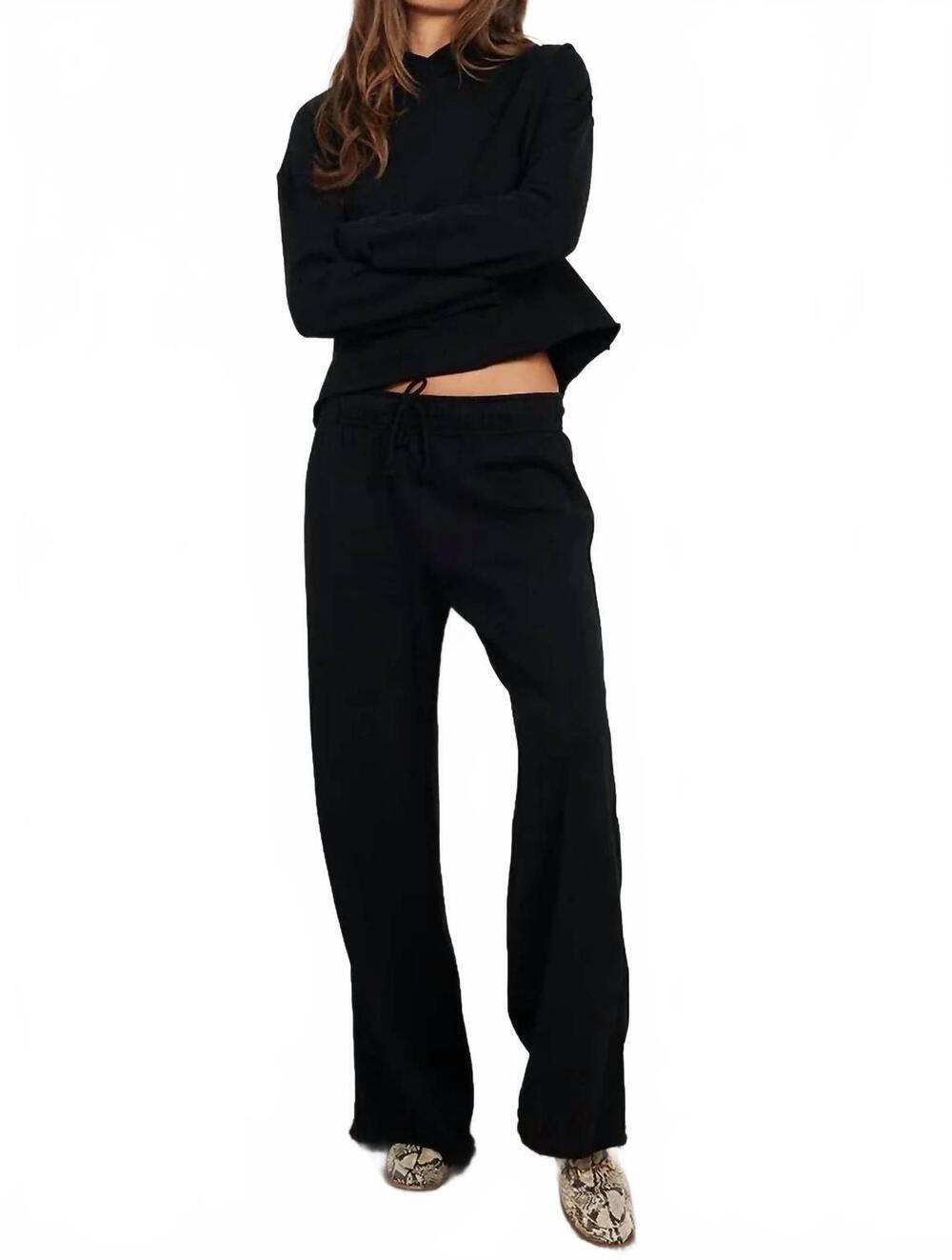 NEW BOBI flared drawstring pant in black